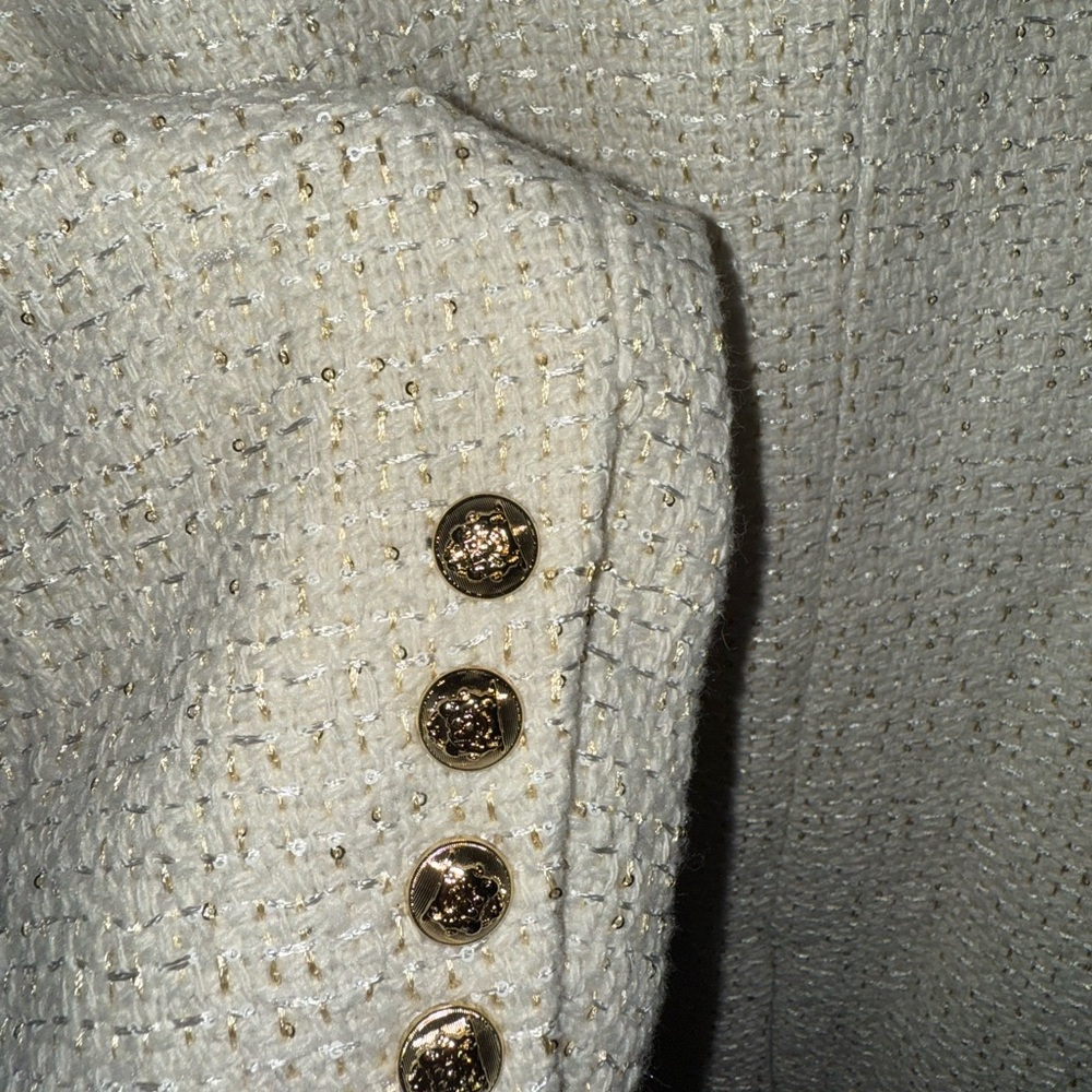 Vici Cream Double-Breasted Tweed Jacket - Picture 11 of 12